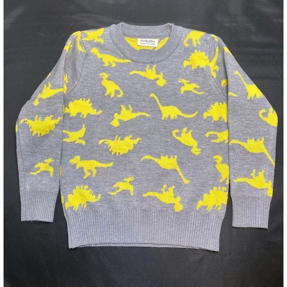 Anbaby Toddler Boys Crewneck Dinosaur Pullover Sweater